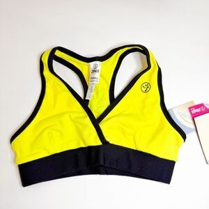 Zumba NWT! Women's Flash V-Bra Top Lemon Yellow Size XS